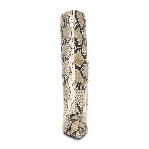 Nakedvice Leather The Stacey Boot in Snake Kitten Heel Pointed Toe Wide Shaft 5 - Picture 4 of 8